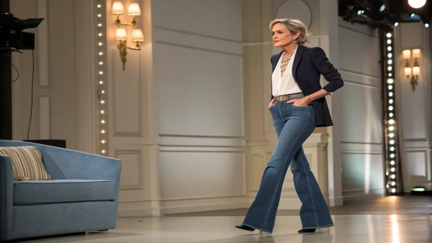 sharon stone flare jeans