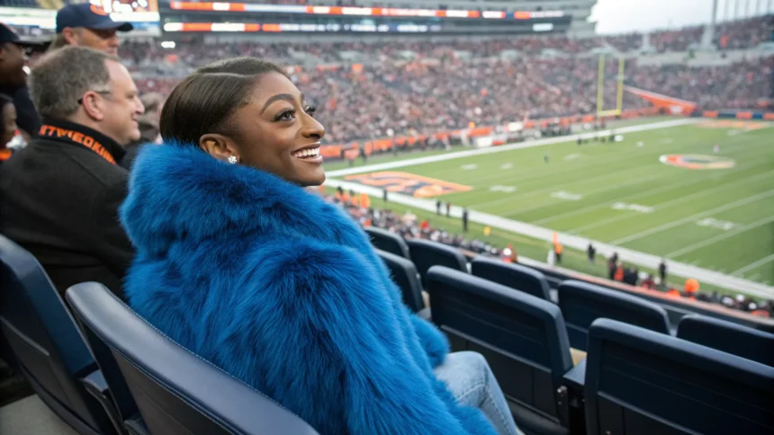 simone biles attends bears game