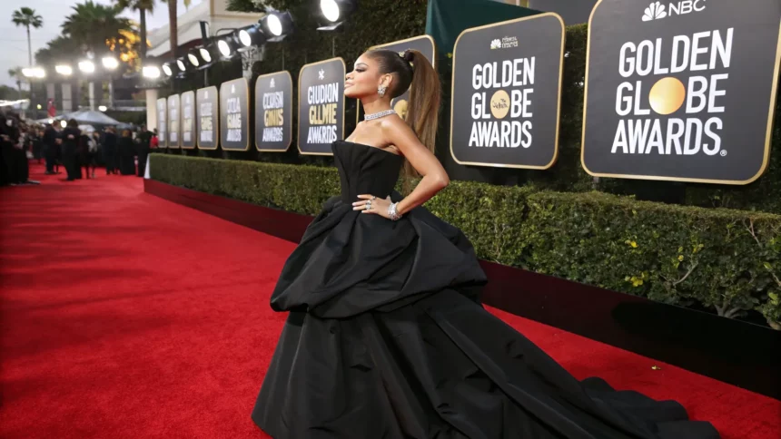 ariana grande golden globes ponytail