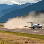 gust blows plane off runway