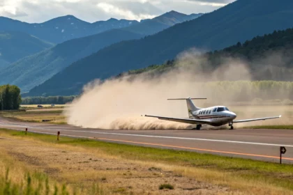 gust blows plane off runway