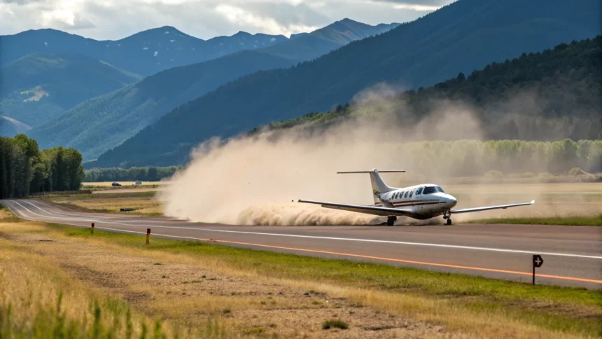 gust blows plane off runway