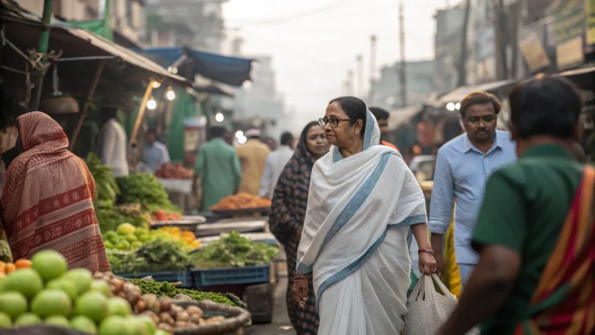 banerjee courts voters in market