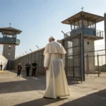 pope leo visits bata prison