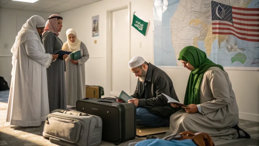 us pilgrims prepare for tense hajj