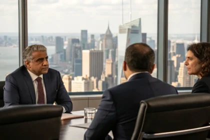 mayor meets bank executives debate