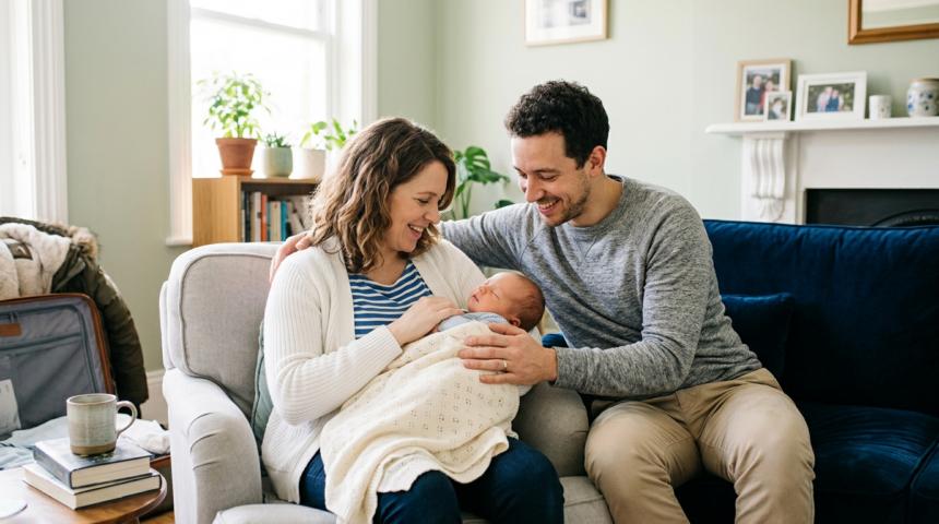 couple welcomes son after wedding