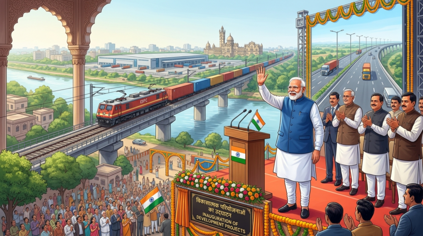 modi launches vadodara projects crore